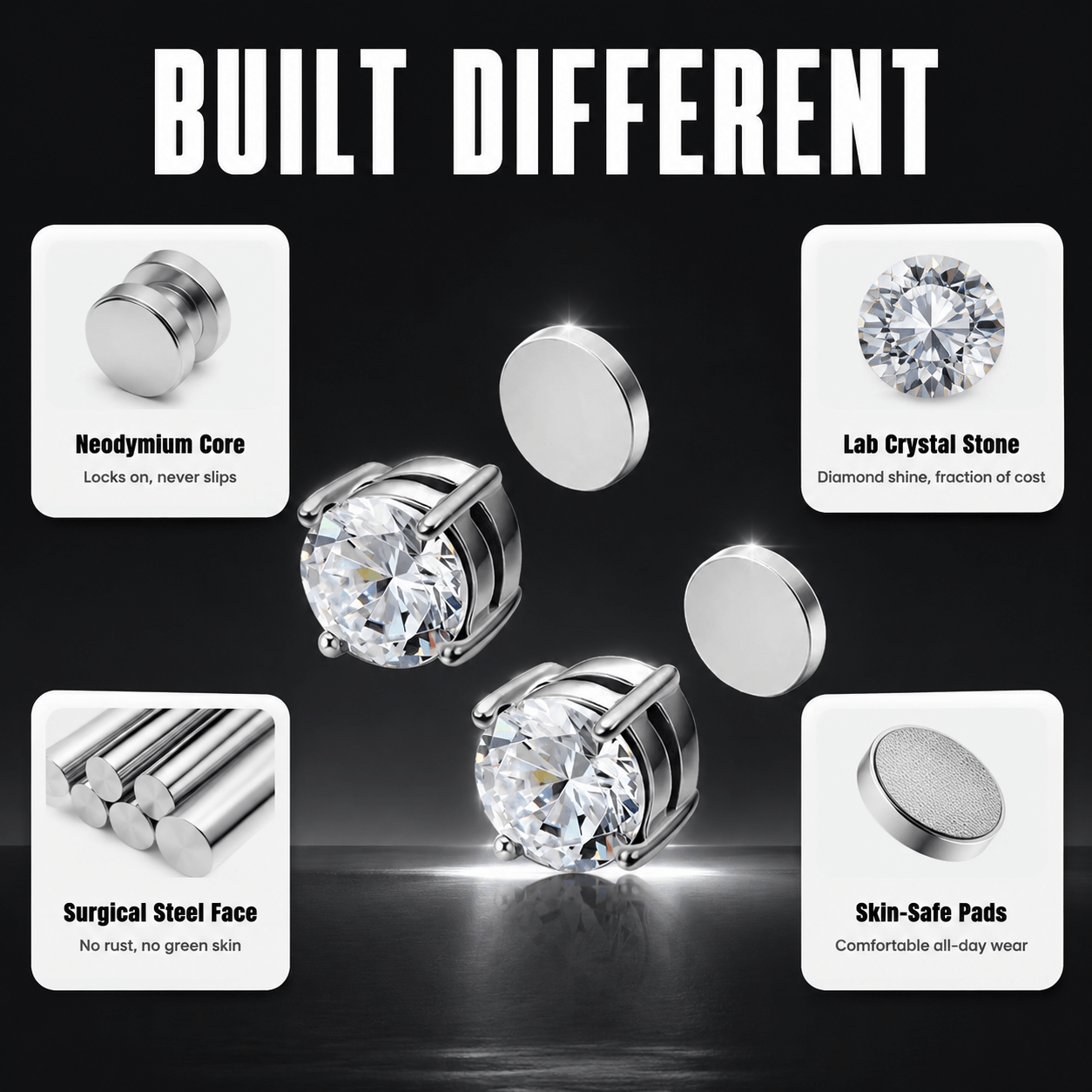 FizNow™ Magnetic Stud Earrings